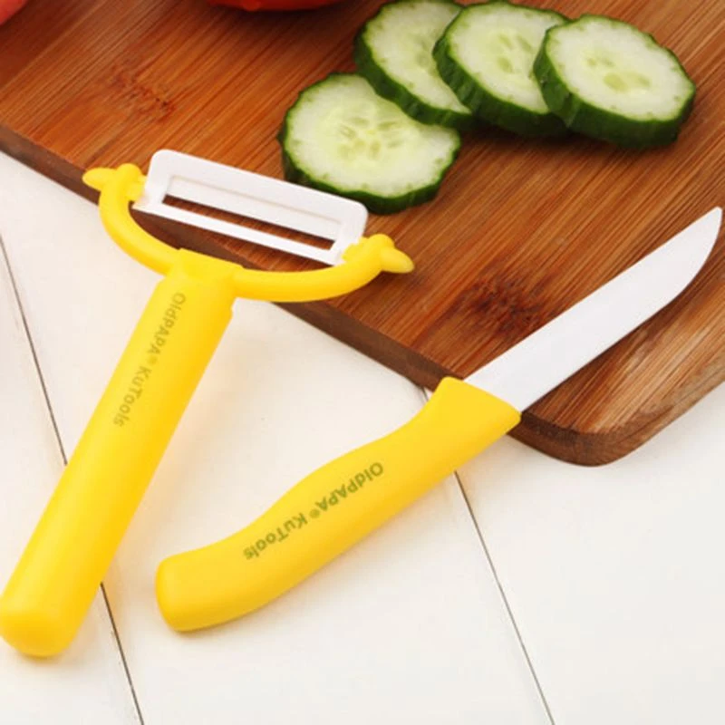 水果刀4寸陶瓷刀切菜厨房小刀具瓜果刀削皮器刨刀瓜刨家用两件套