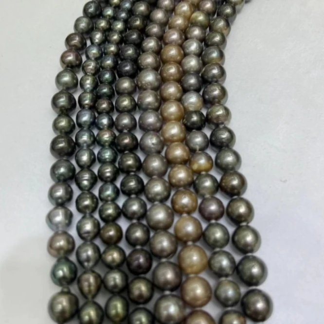 【珍言珠宝】Wd27 大溪地莫兰迪珍珠项链 8-11 多样性发一