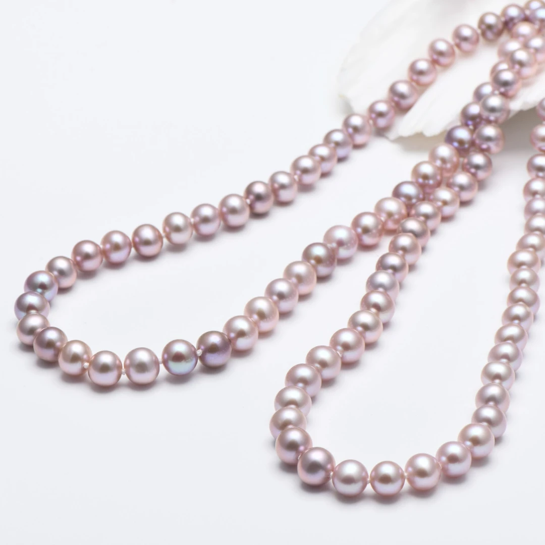 【珍言珠宝】S195  香芋紫项链  8-9mm 多样性发一