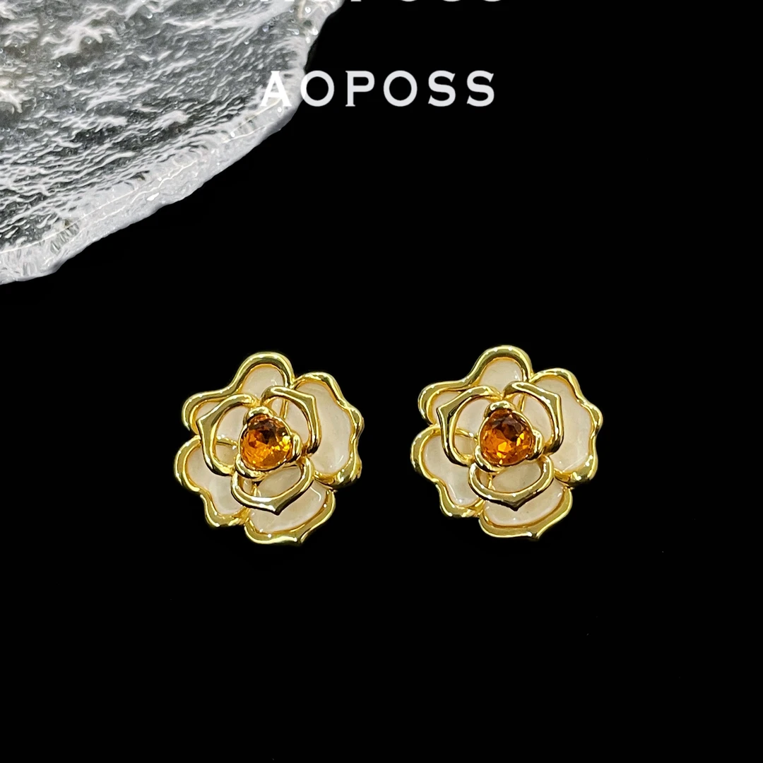 AOPOSS 铜合金耳饰 【清仓孤品】[金山茶]耳钉耳夹原