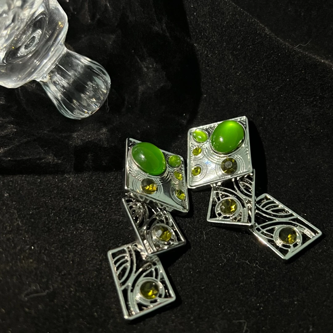 AOPOSS 镀K金 [香扆屏风]耳环耳钉夹原创设计国风