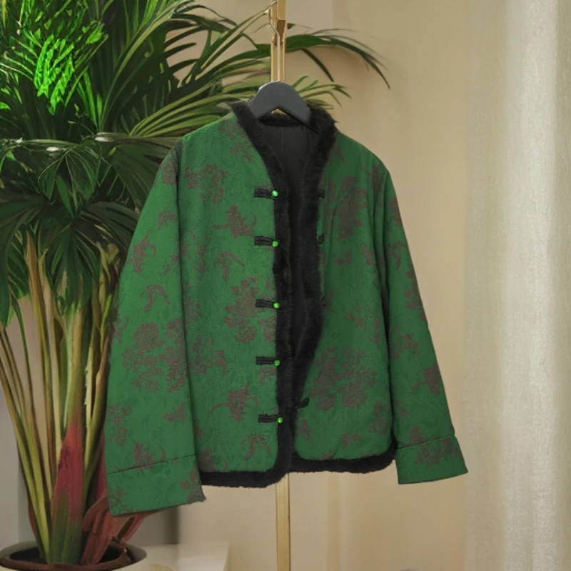 新中式真毛边盘扣2025新年拜年服加绒外套原版正品