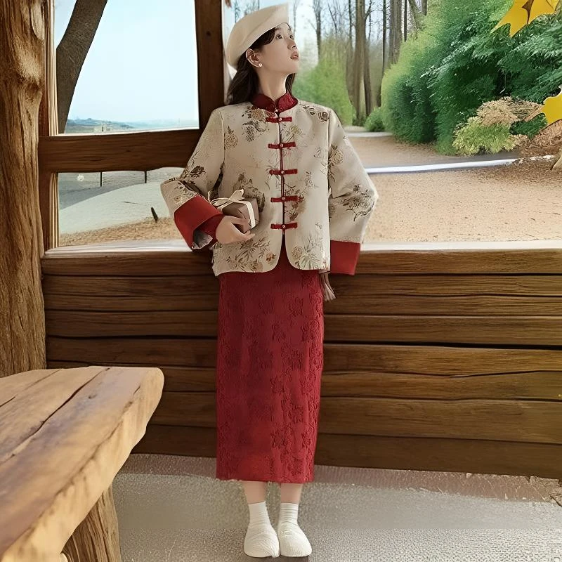 新中式加棉加厚款2025新年拜年服中国风外套厂家原版正品