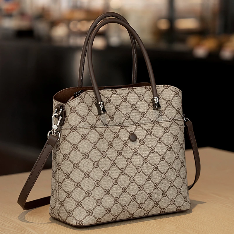 戈兰黛大容量轻奢女包2025新款复古印花时尚百搭手提单肩斜跨包