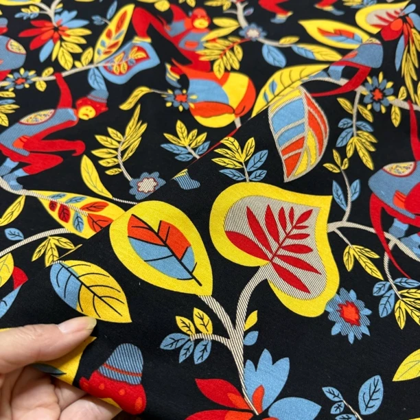 M*X客供重磅加厚弹力纯棉针织高弹春秋面料全棉花色服装进口布料