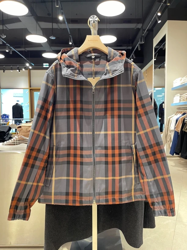 未使用 BURBERRY/博柏利 新款男款格纹连帽夹克风衣