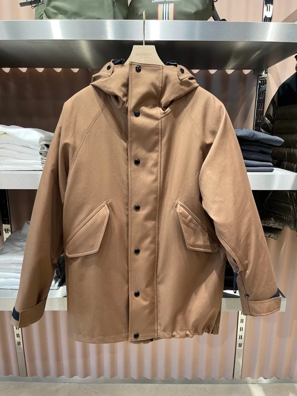 BURBERRY/博柏利男款连帽双层纯色棉服