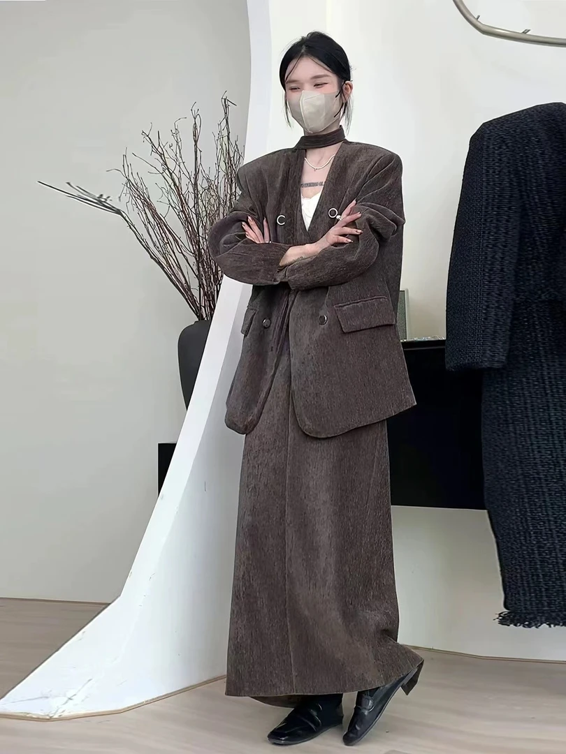 ❀DaLin❀·美拉德时尚穿搭两件套高级感加羽套装888