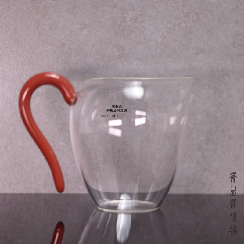 自慢堂汝红色公道杯高档耐热主人杯纯手工中式茶道玻璃