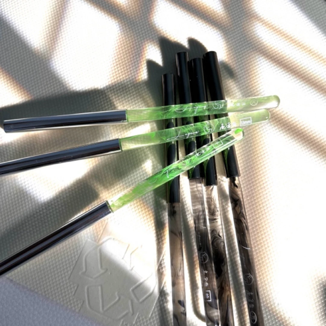 鹿遇薇美甲笔刷美甲刷光疗笔彩绘笔圆头平头渐变美甲刷美甲店新手