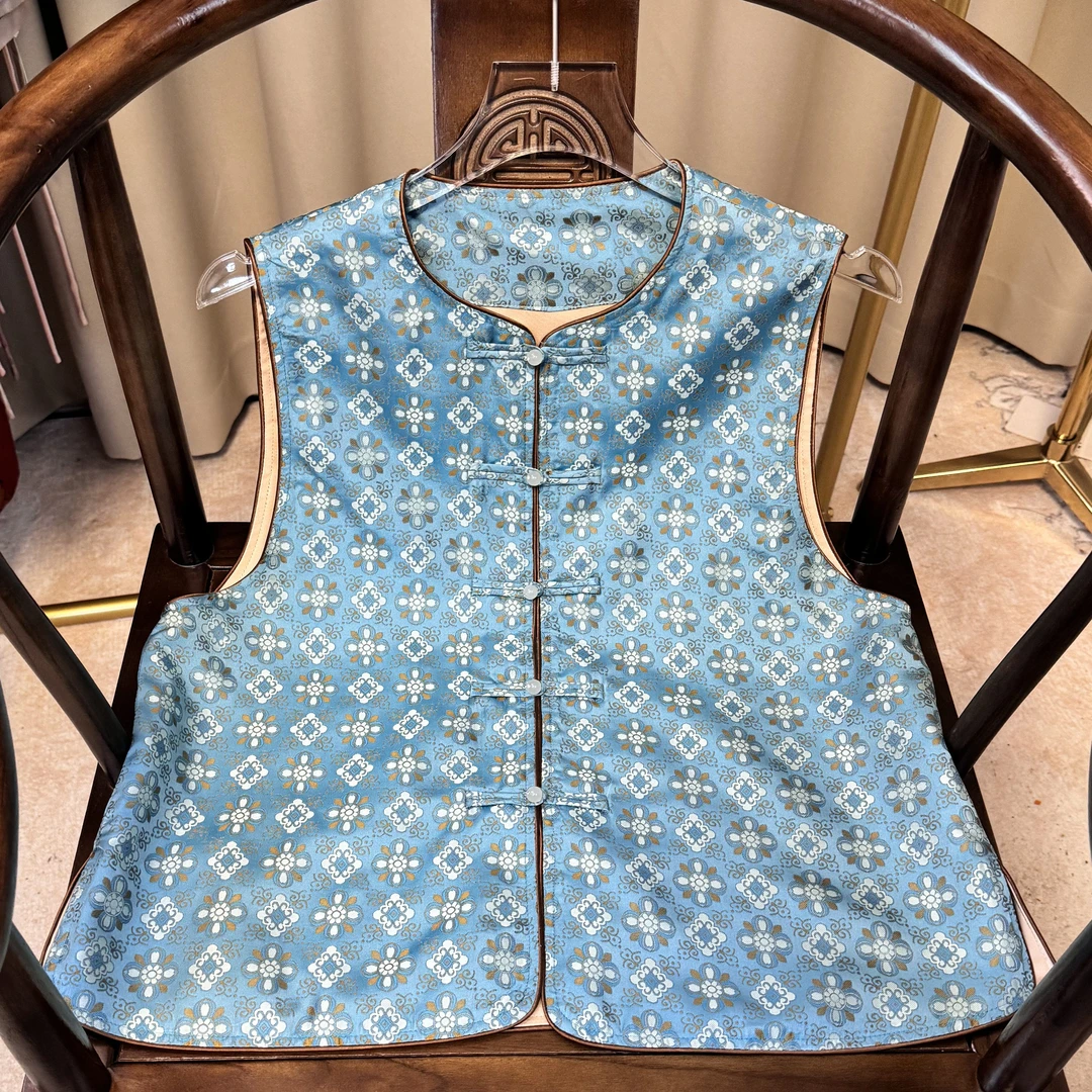 【如意昙花】上久楷新中式国风宋锦马甲上衣新国风春秋时尚气质