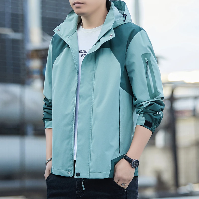 2024男士冲锋衣薄款帅气休闲男外套百搭宽松学生帅气韩版百搭夹克
