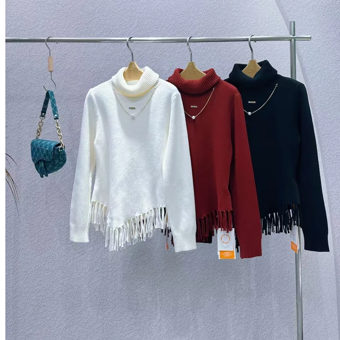 【7253】杰西歌弟家配珍珠项链流苏毛衣【与直播间过款为准】