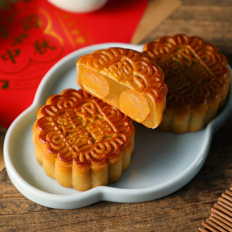 正宗广式双蛋黄月饼莲蓉月饼传统中秋手工大月饼零食糕点100g/个