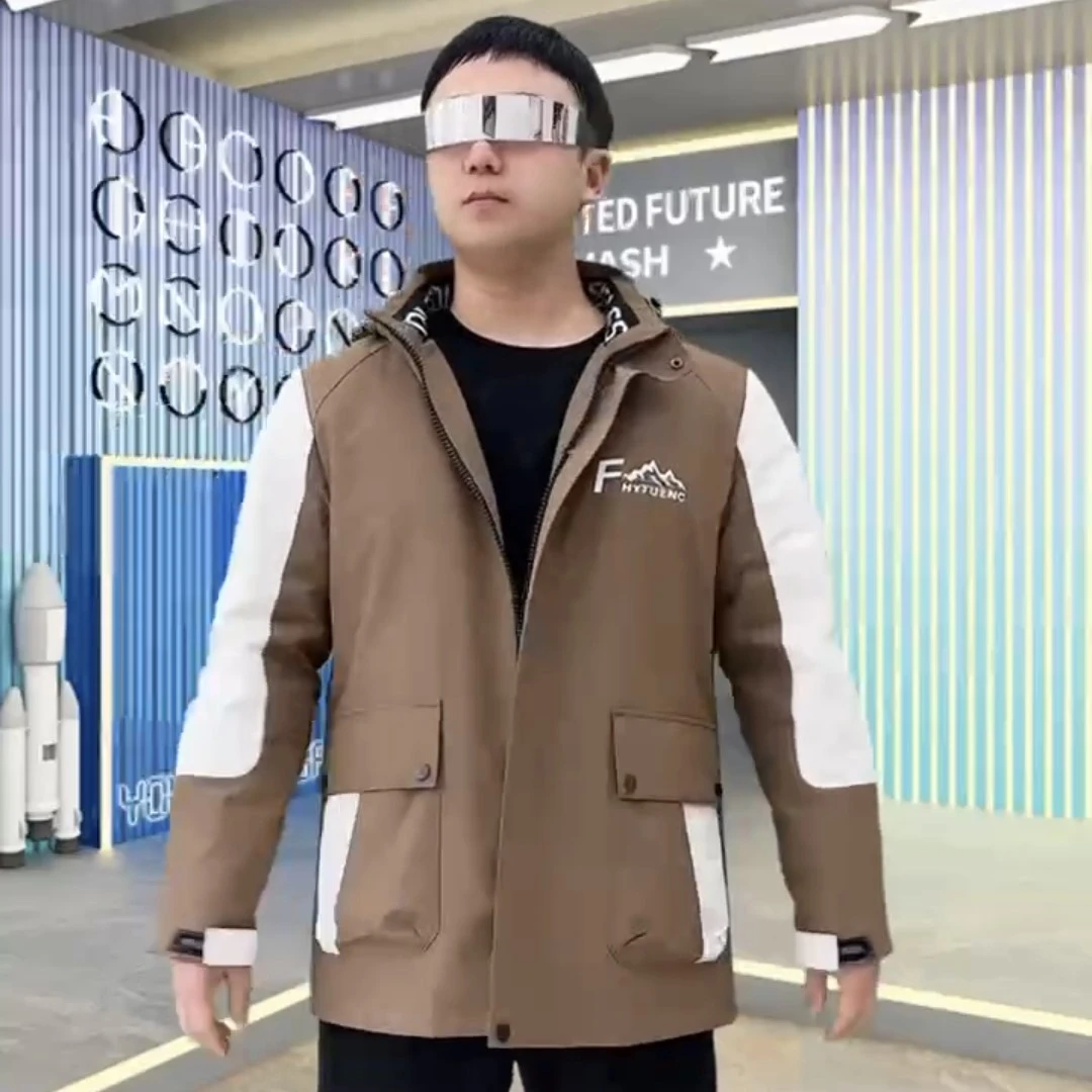 时尚新款男款加厚双层可拆卸保暖外套