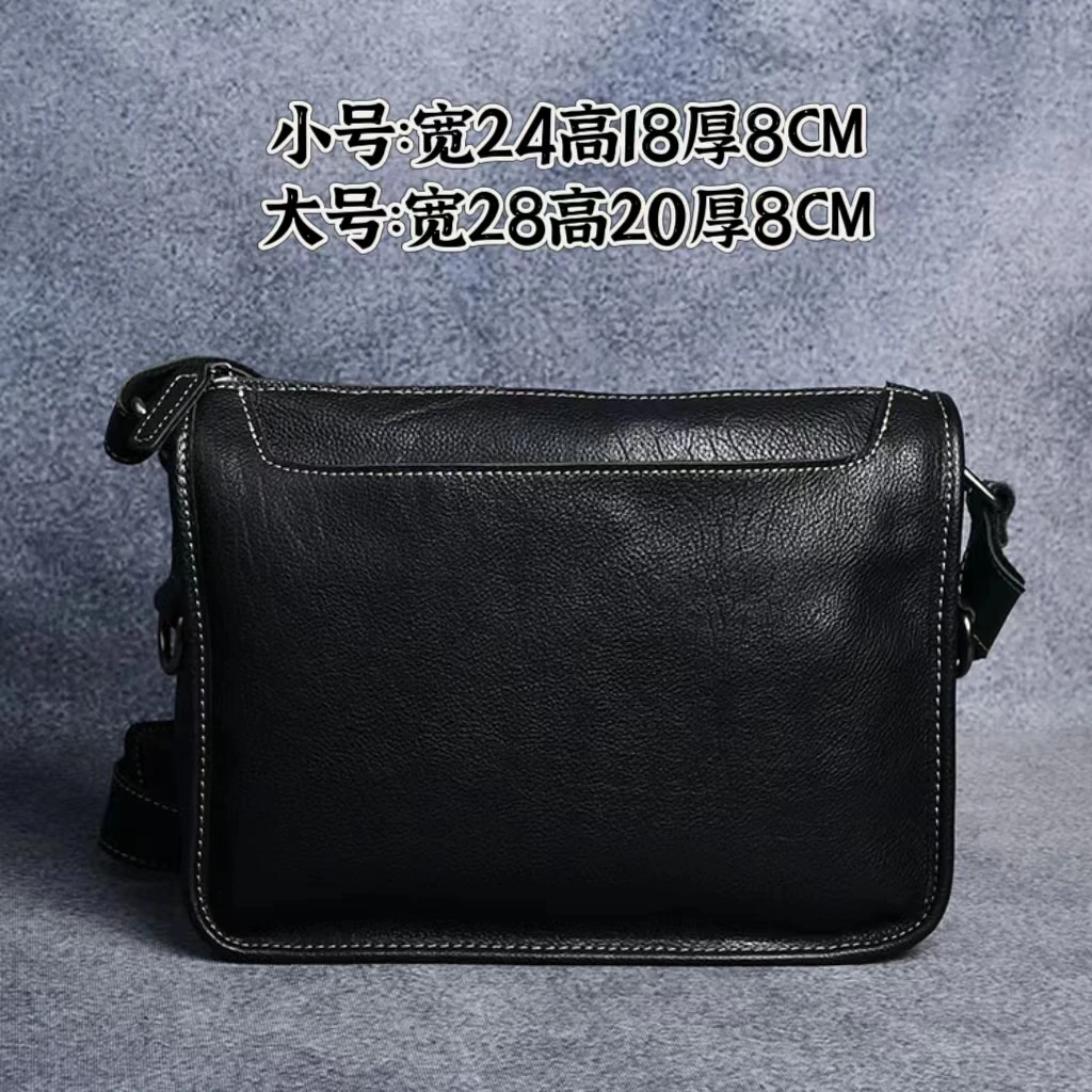 【犀牛工匠箱包 X041-3】男士单肩包真皮斜挎包 植鞣头层牛皮包简约