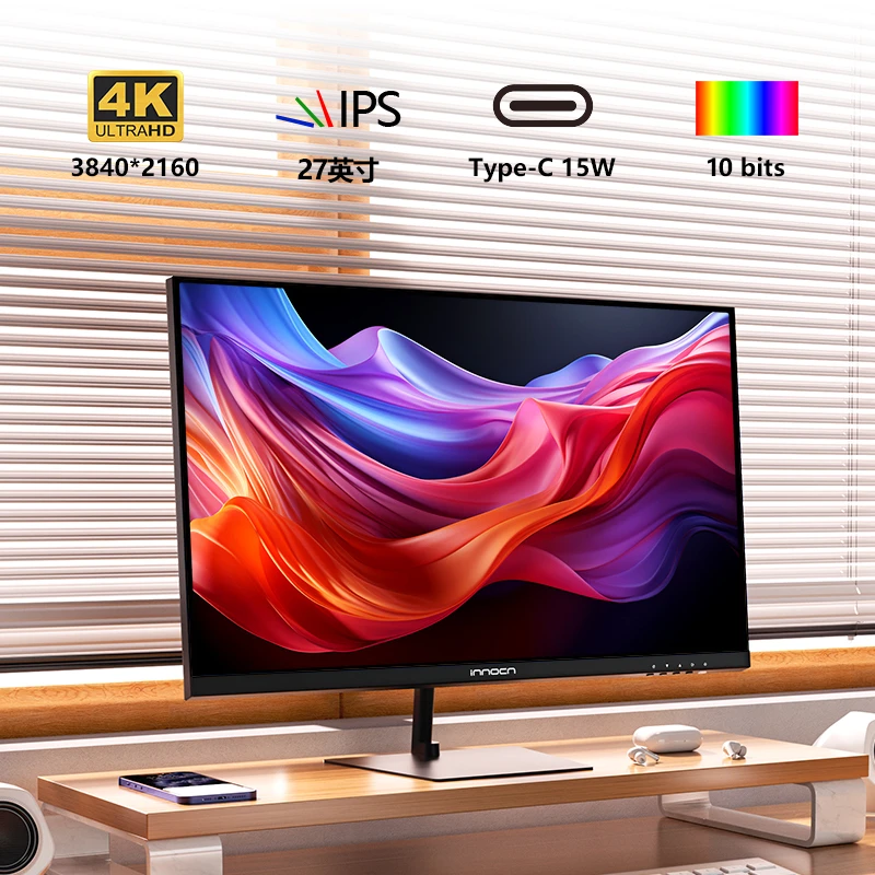 联合创新27英寸4K显示器高清IPS设计办公电脑台式显示屏27C1U-L
