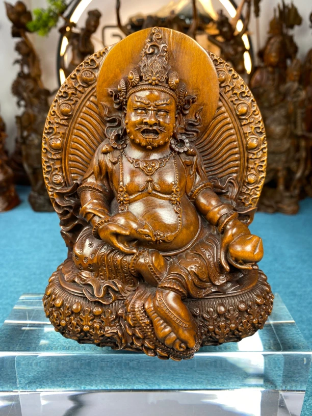 小叶黄杨木仿古做旧（黄财神）木雕工艺品