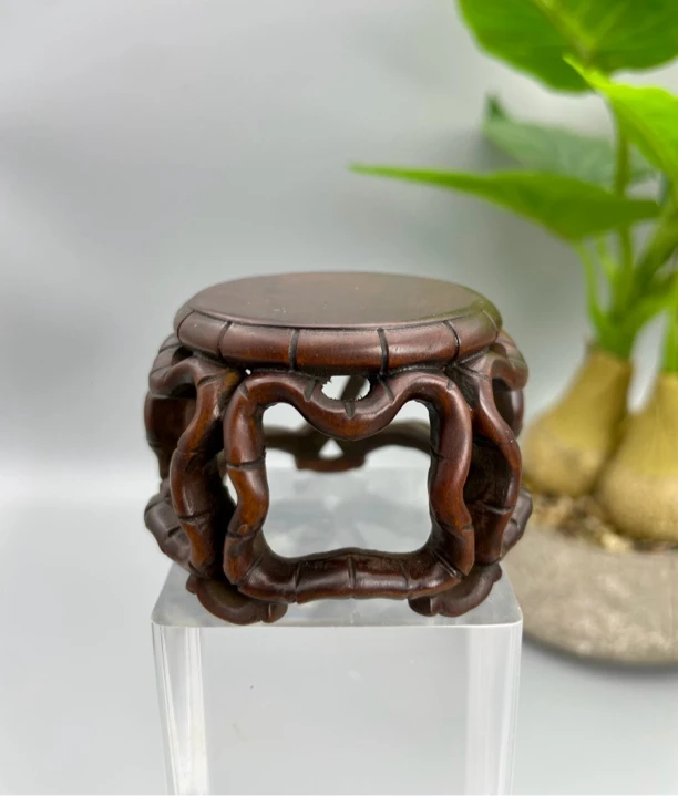 小叶黄杨木仿古（小竹节底座）非遗文化工艺木雕