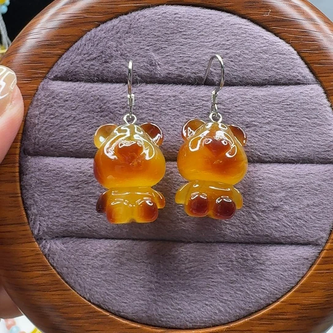 琥珀耳饰未镶嵌琥珀耳饰