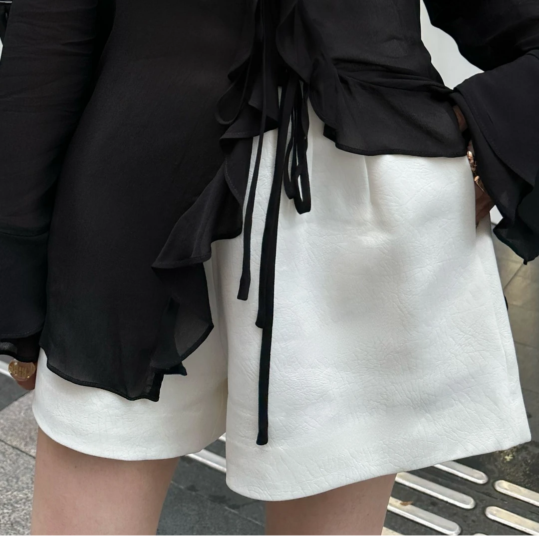 【YANG】早春新款显瘦气质时尚醋酸短裤高级感百搭YY-247