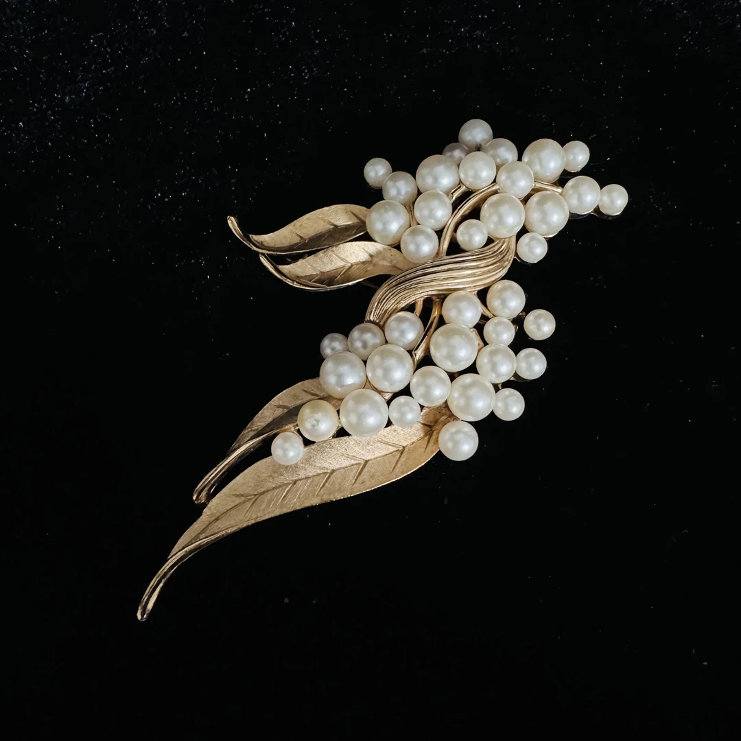 合金胸针 翠家大尺寸珍珠胸针