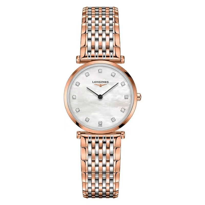 99新 Longines/浪琴 L4.512.1.97.7/嘉岚间金原镶钻女表/表径29