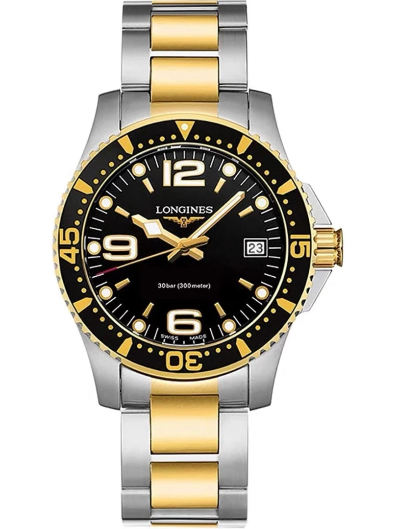 99新 Longines/浪琴 L3.742.3.56.7/康卡斯742潜水计时夜光41表径