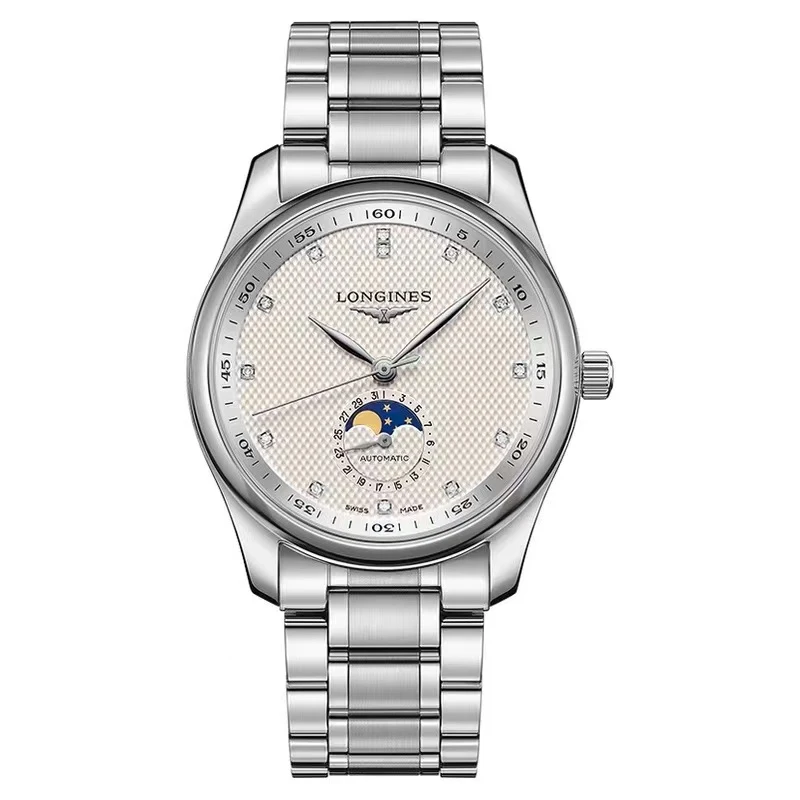 99新 Longines/浪琴  L2.909.4.77.6/名匠四针月相原镶钻/表径40