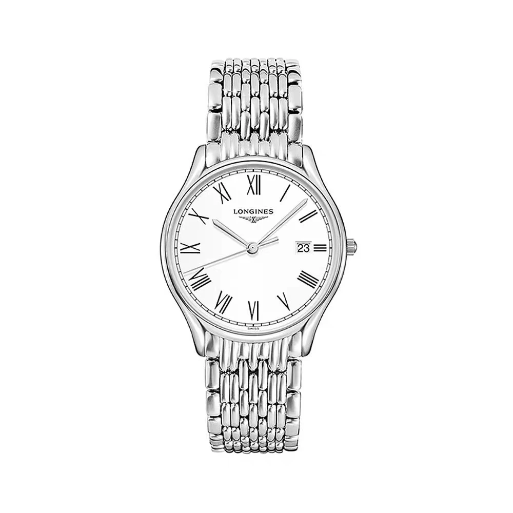 99新 Longines/浪琴 L4.259.4.11.6/律雅259经典白盘条刻/表径25