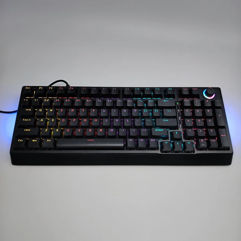 准新品  越南代工厂98键真机械键盘混光有线青红茶轴键盘