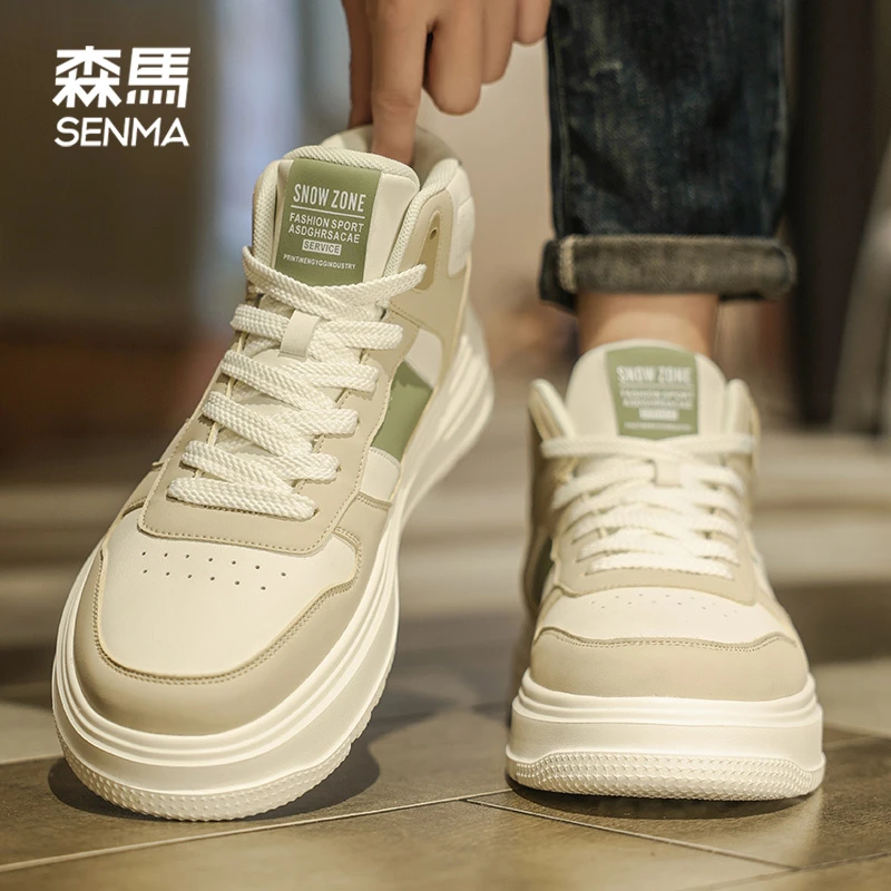 SENMA/森马高帮男鞋春季2024新款潮流休闲板鞋子男款百搭运动潮鞋