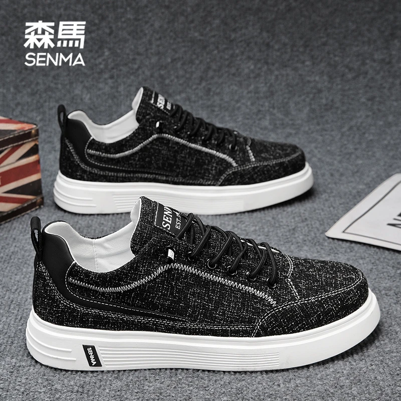 SENMA/森马冬季软面男士帆布鞋轻便休闲百搭潮流低帮薄款防滑板鞋