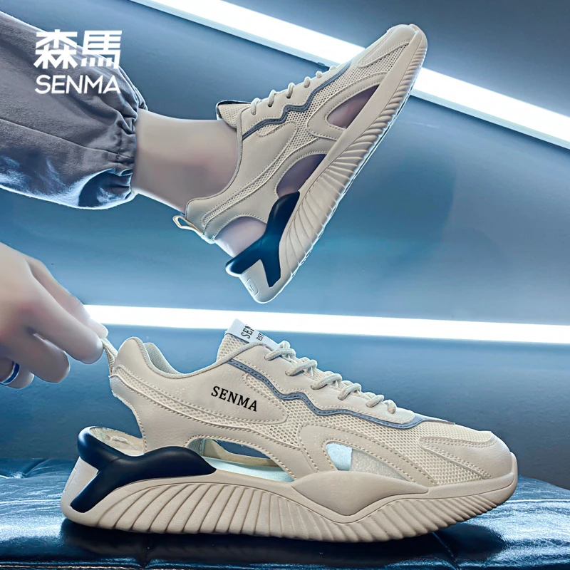 SENMA/森马凉鞋男秋季外穿网面镂空透气男士户外沙滩鞋舒适清凉