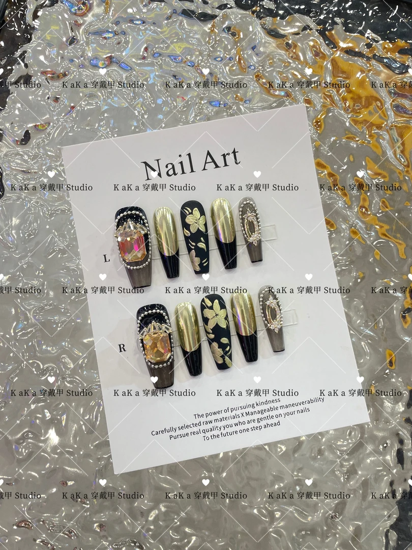 新款手工穿戴甲显白纯欲风穿戴甲 003