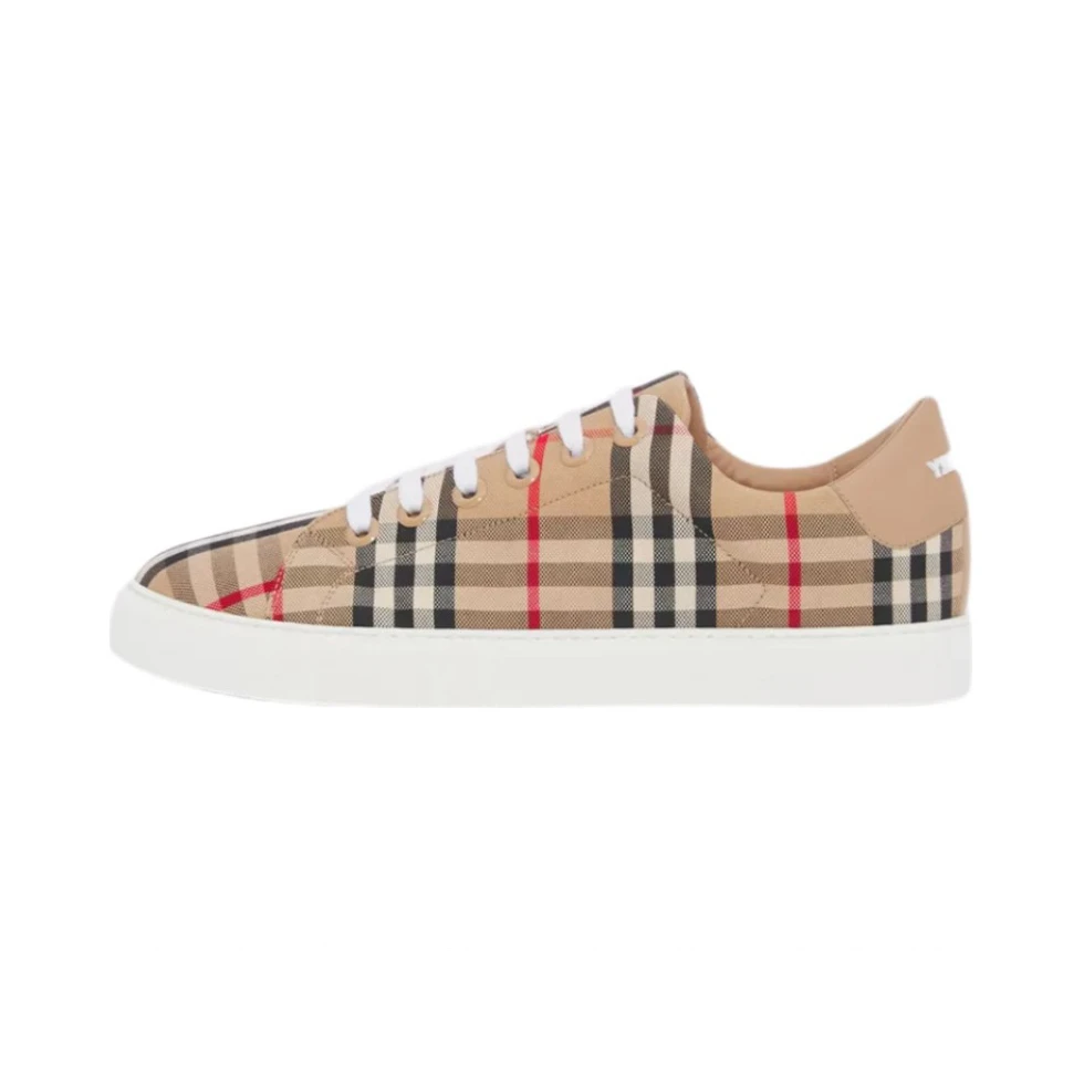 全新未使用 BURBERRY/博柏利 女士经典板鞋/格纹帆布鞋/80497771/