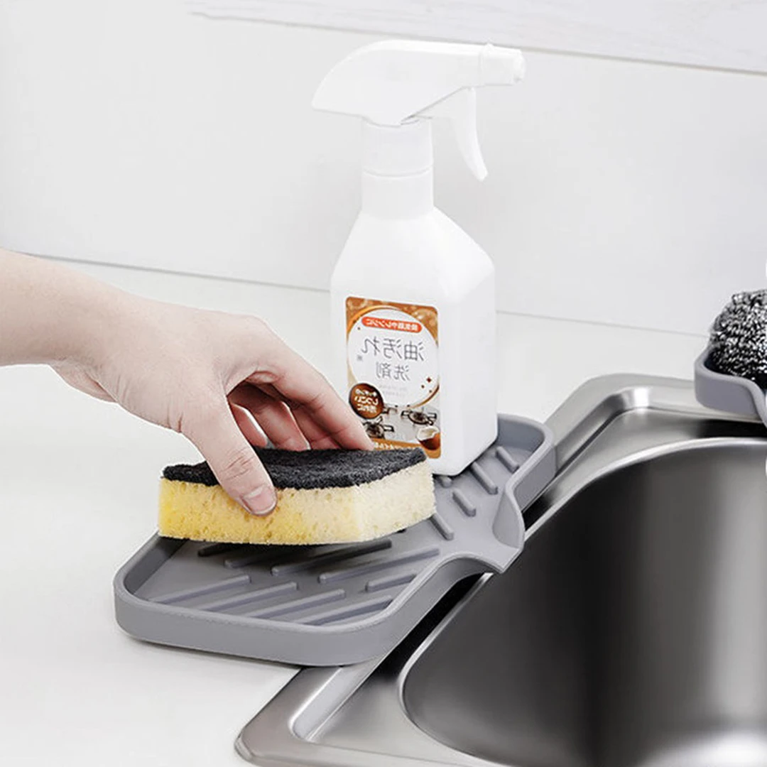 防滑沥水垫厨房用洗手池硅胶集水垫家用台面水杯肥皂盘卫生间置物
