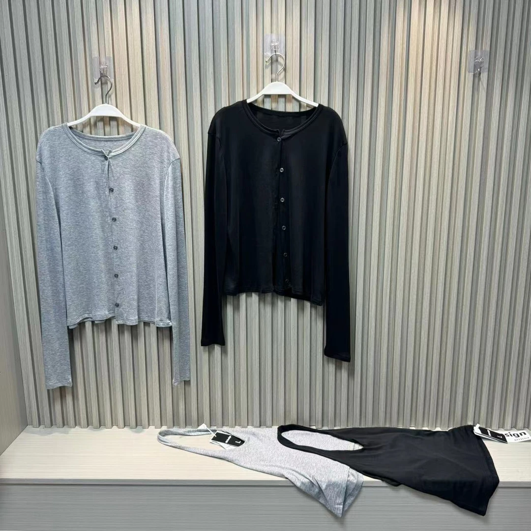 天丝针织 绝美挂脖无袖背心开衫套装女小个子 2024夏季新款