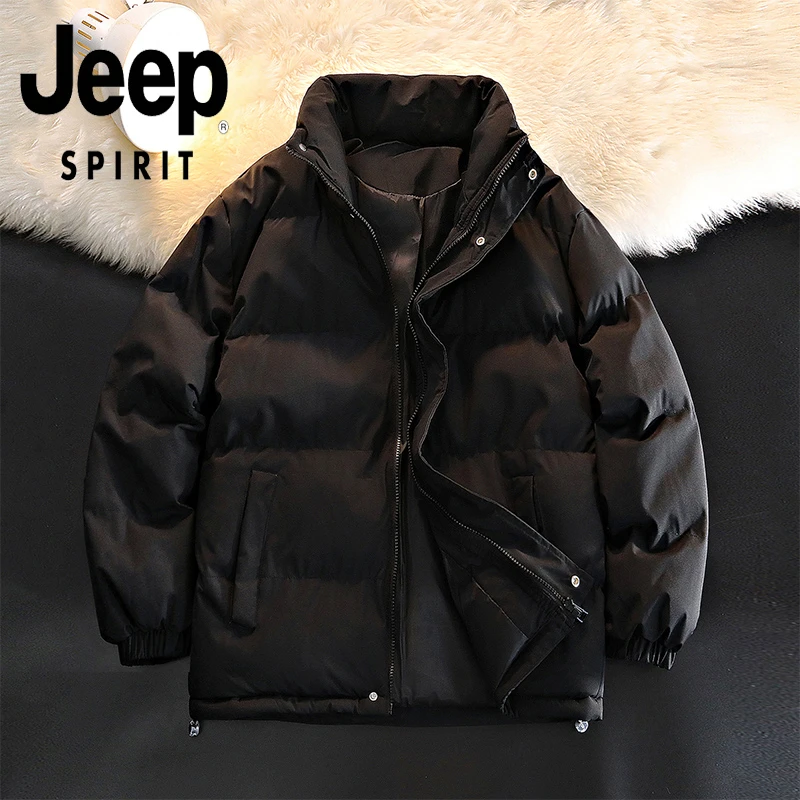 JEEPSPIRIT吉普棉服男女秋冬加厚保暖立领棉衣休闲潮流面包服外套