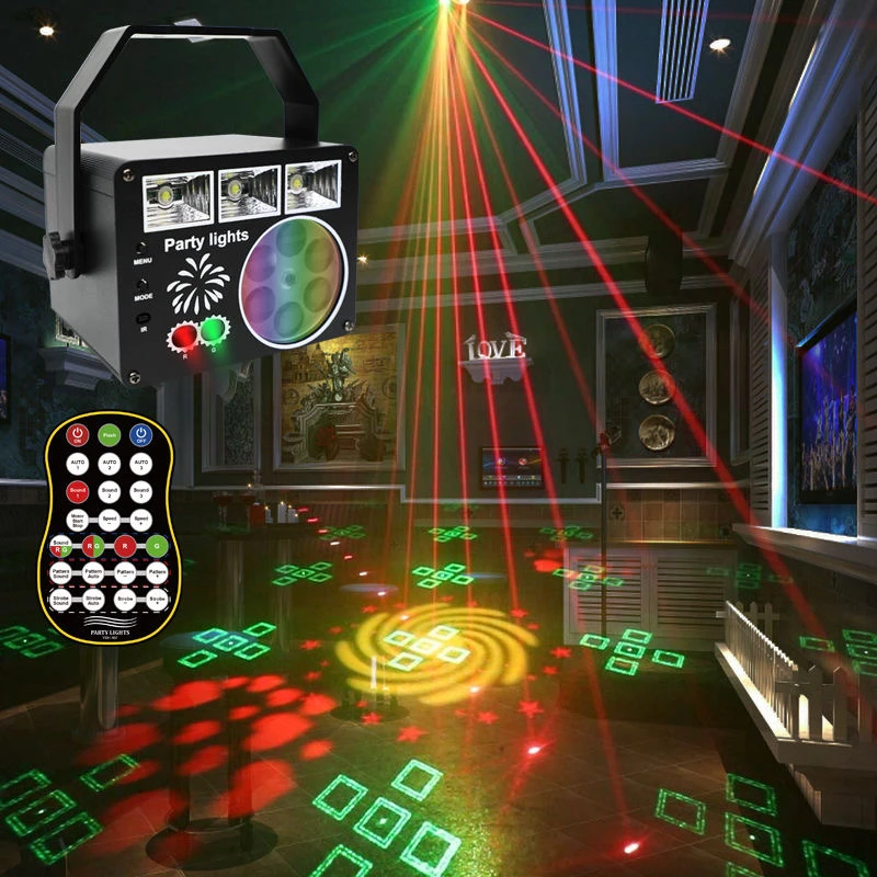 ktv闪光投影氛围灯包房蹦迪灯旋转音乐声控激光灯舞台户外露营灯