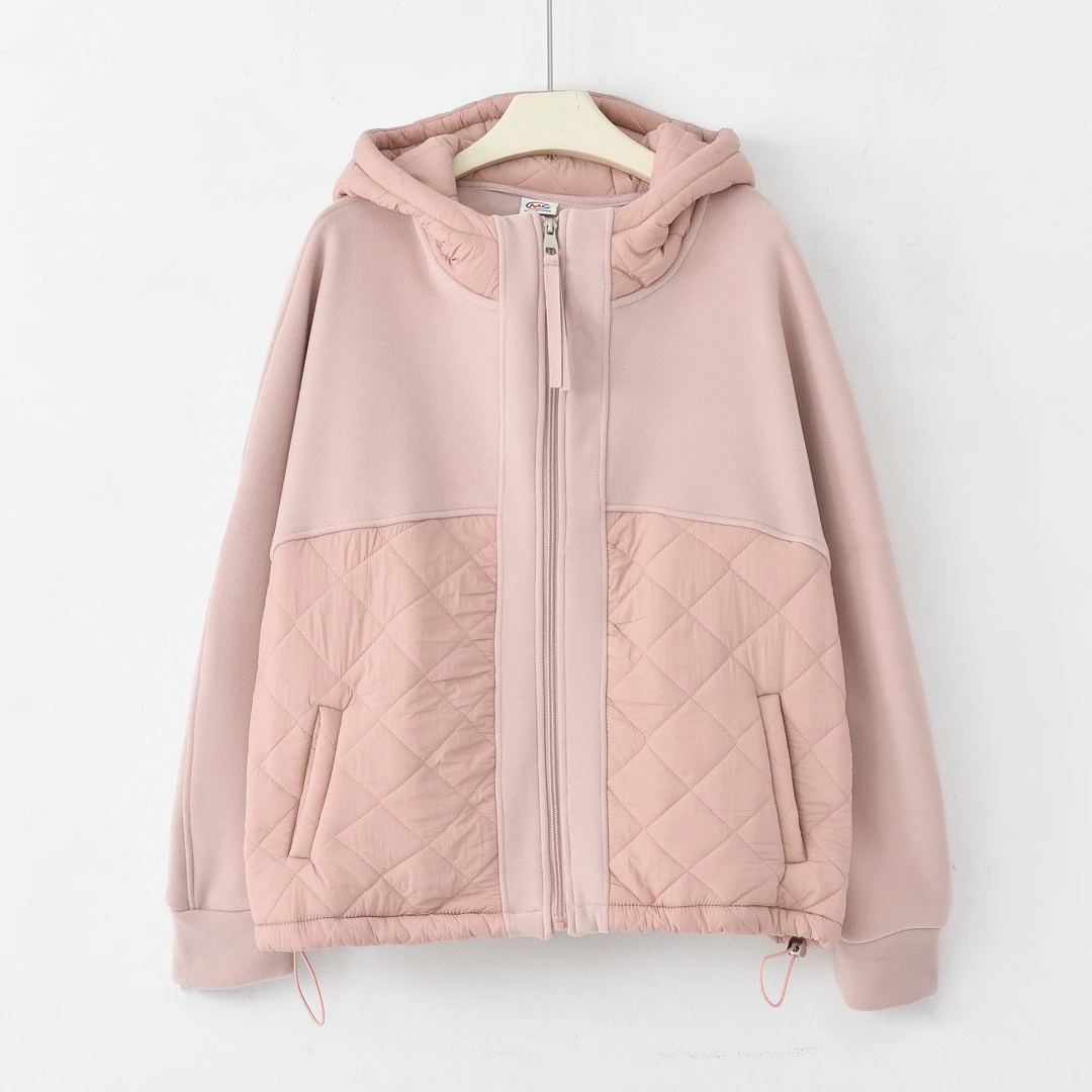 2024秋冬加绒女装新款冬装百搭连帽外套#950