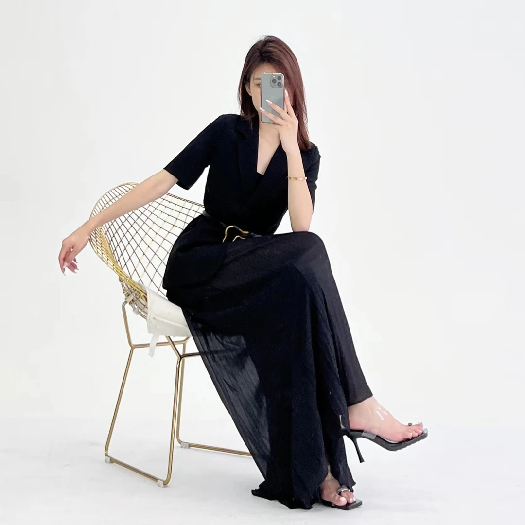 MD进进原创【浮力来袭】气质西装上衣+个性宽松阔腿裤+腰带三件套