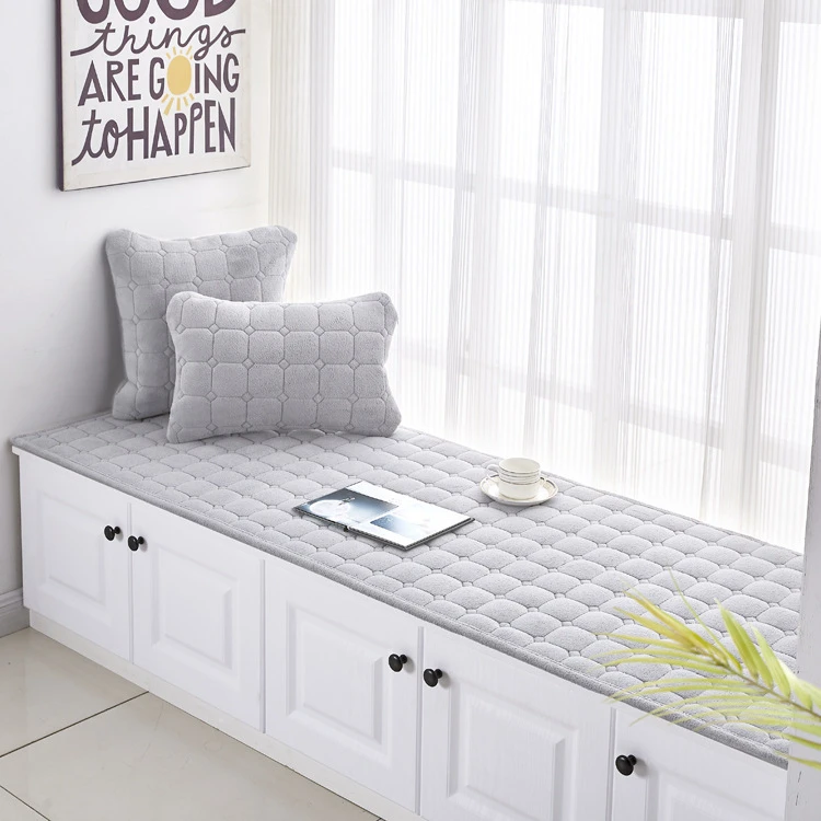 【小扬哥精选】飘窗垫榻榻米垫现代简约珊瑚绒地毯绗绣阳台垫加厚