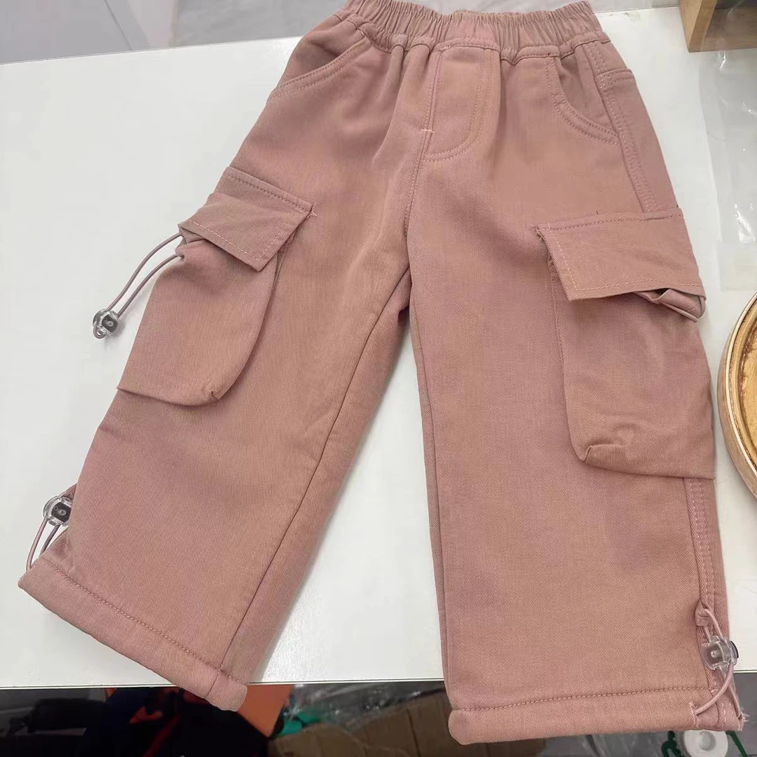 A601儿童冬款加绒休闲工装裤