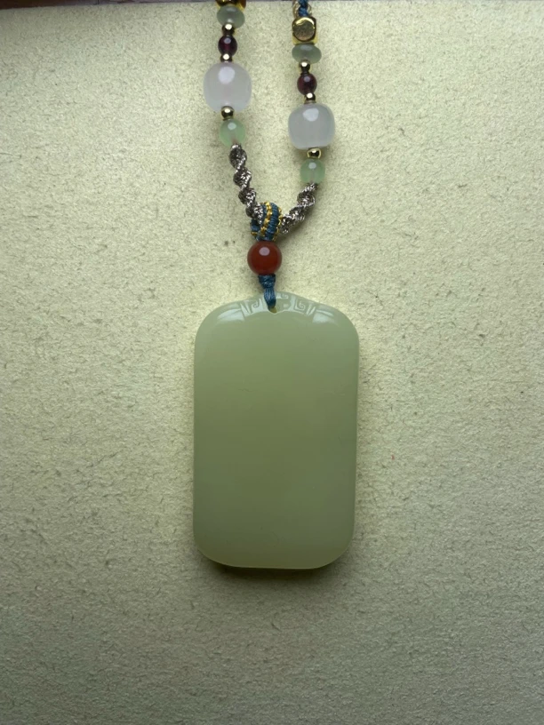 淡黄口平安无事牌挂件DIY配饰