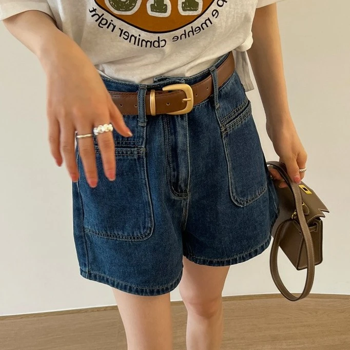 大码牛仔短裤女夏季薄款2023新款高腰胖mm显瘦阔腿裤梨形身材热裤