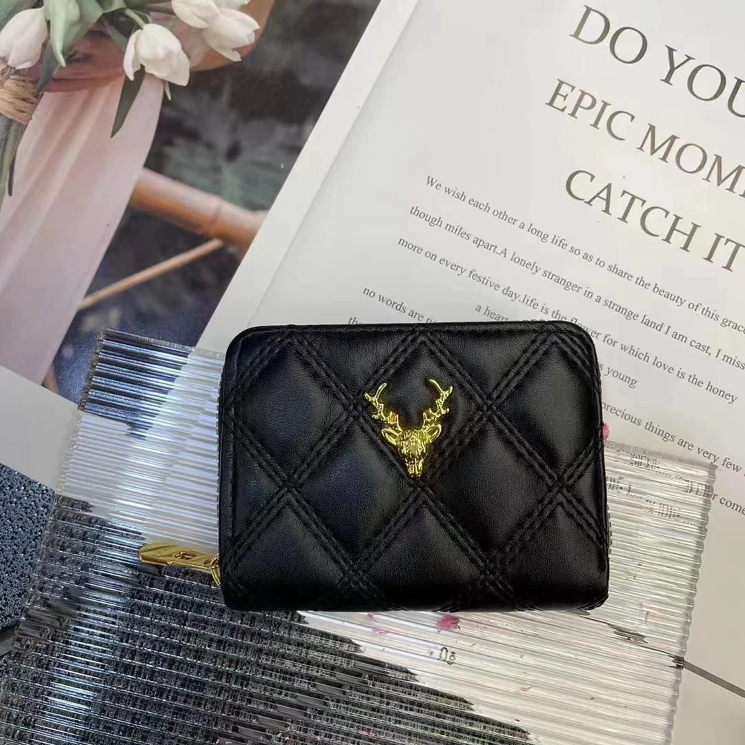 【宠粉福利】新款时尚轻奢时尚黑色菱格卡包