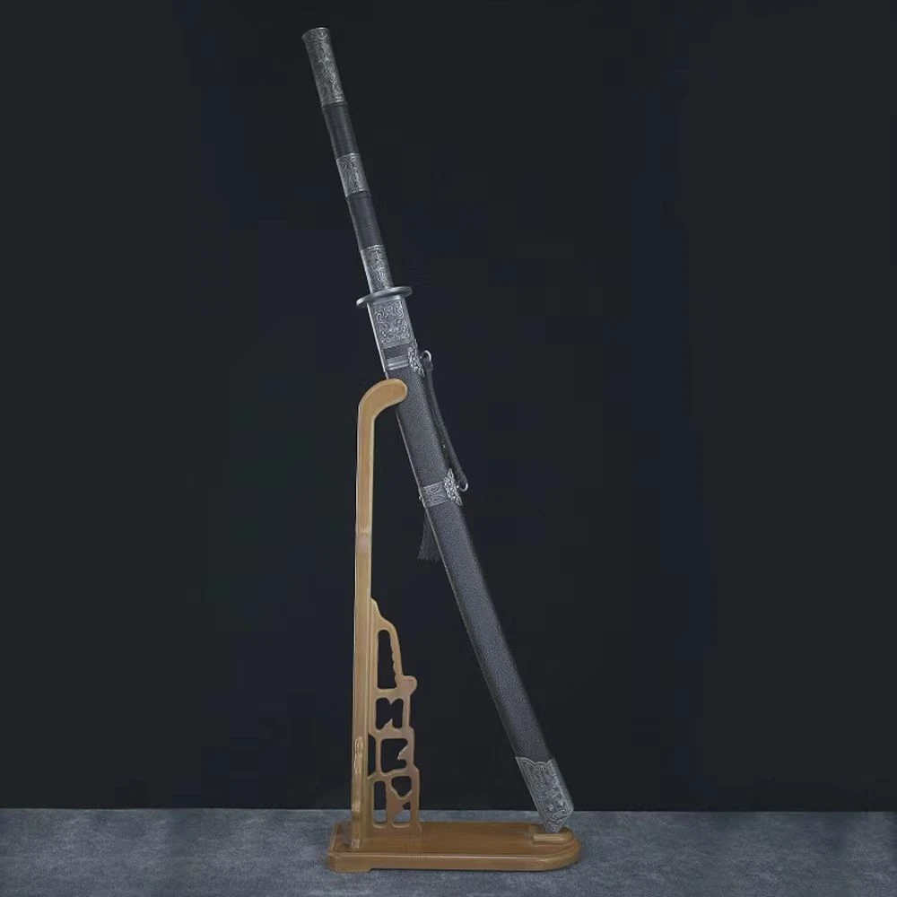 【破军斩马刀】高锰钢实木鞘合金装具一体锻打冷兵器未开刃藏品摆件