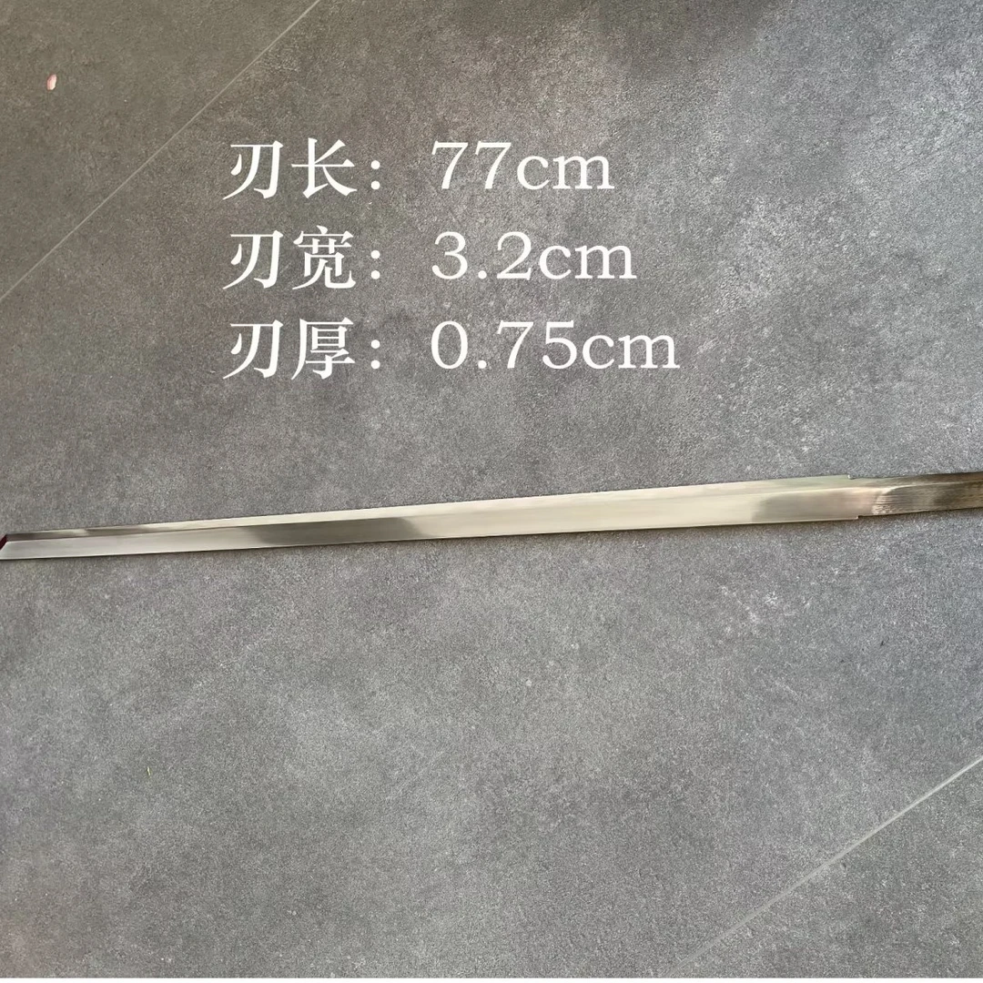 百炼花纹钢夹钢”覆土烧刃唐横刀条子刃长77cm刃宽3.2cm刃厚0.75cm