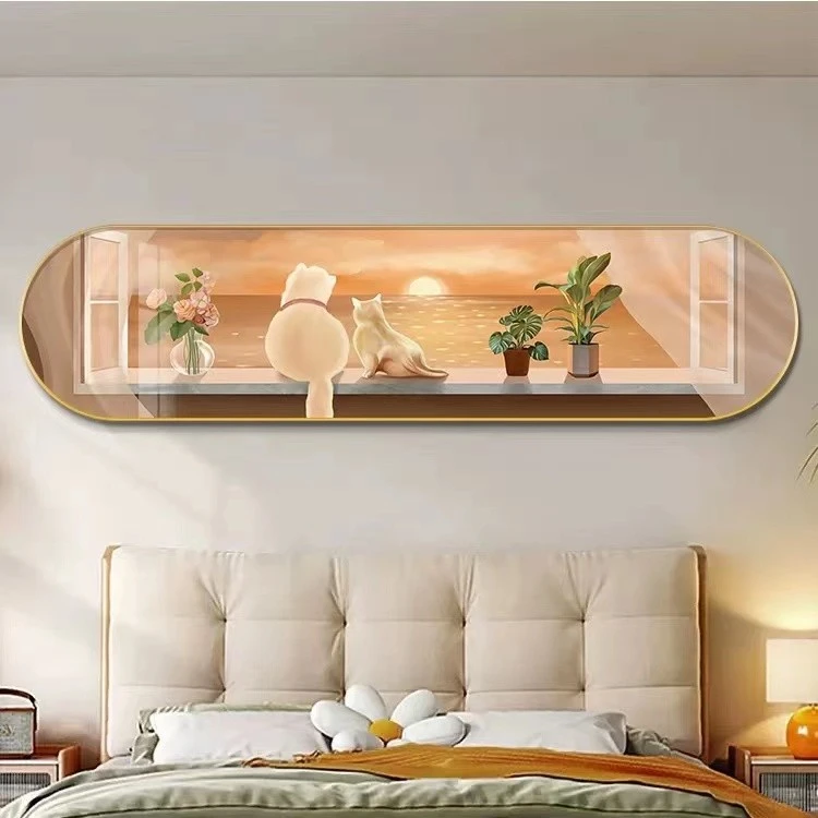 欧卧室装饰画小清新主卧床头挂画轻奢高档横版风景壁画40160